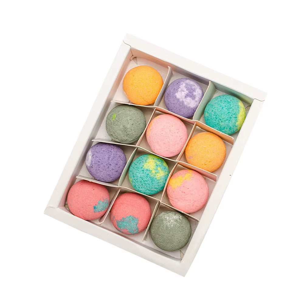 12Pcs/Set Bubble Small Bath Bombs Body Stress Relief Exfoliating Moisturizing Fragrances Aromatherapy SPA Salt Ball Skin Care